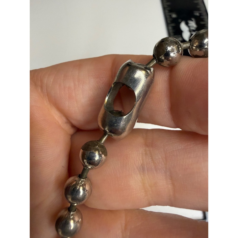 Silver Tone Industrial Ball Chain Bracelet 6.5 Inch Large Bead Utility Style